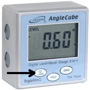 AngleCube with power button marked