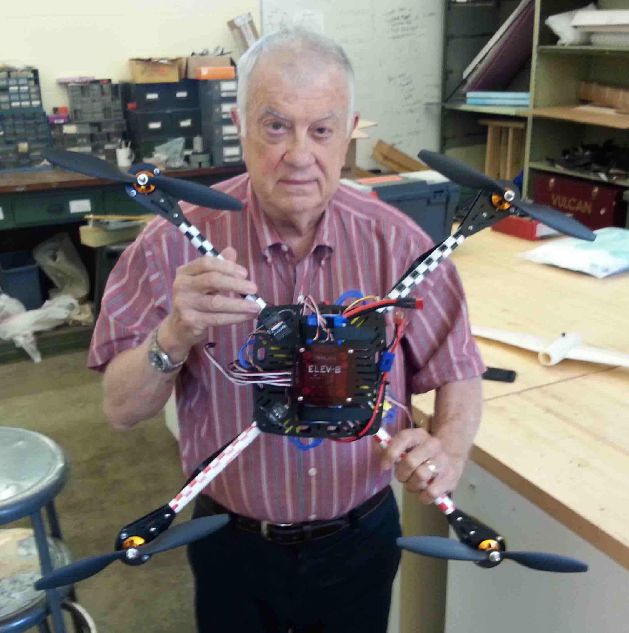 Bill Garrard with ELEV-8
                        quadcopter