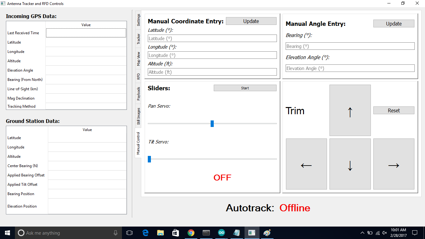 Ground station GUI.